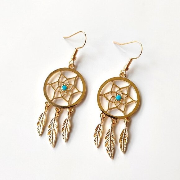 4/$25 Dream Catcher Feather Tassel Earrings - Picture 1 of 4